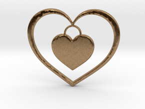 Pendant No.5 Heart in Natural Brass