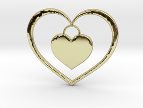 Pendant No.5 Heart in 18k Gold Plated Brass