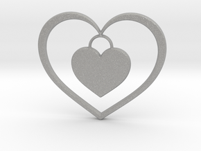 Pendant No.5 Heart in Aluminum
