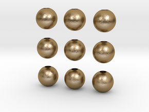 9 * 10mm Beads in Polished Gold Steel