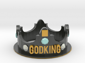 GodKING Crown - Pendant in Glossy Full Color Sandstone
