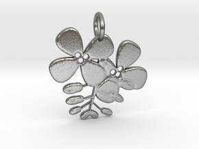 Flower No.2 Pendant in Natural Silver
