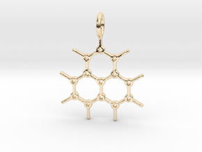 Chemical Pendant in 14k Gold Plated Brass