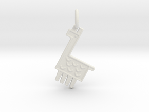 Llama Pendant in White Natural Versatile Plastic