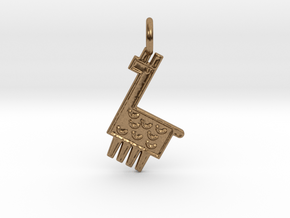 Llama Pendant in Natural Brass