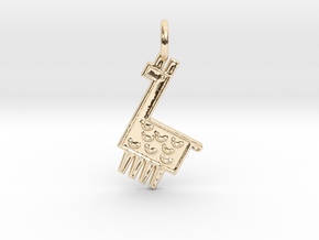 Llama Pendant in 14k Gold Plated Brass