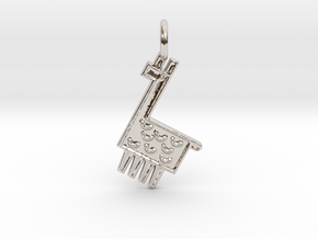 Llama Pendant in Rhodium Plated Brass