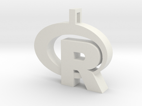 Pendant R Statistics Logo (thickness 4.5 mm) in White Natural Versatile Plastic