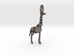 Giraffe Pendant in Polished Bronzed Silver Steel