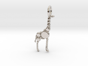 Giraffe Pendant in Rhodium Plated Brass