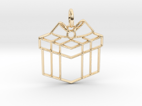Present Pendant in 14k Gold Plated Brass