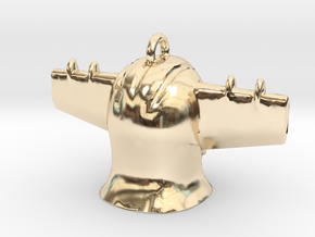 Jeeg Head Pendant  Mini in 14k Gold Plated Brass
