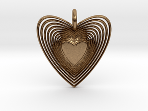 Pendant of Heart (No.2) in Natural Brass