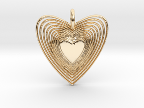 Pendant of Heart (No.2) in 14K Yellow Gold