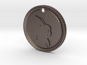 PokeCoin Medal in Polished Bronzed Silver Steel