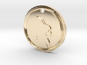 PokeCoin Medal in 14k Gold Plated Brass