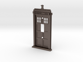 Tardis Light Switch Cover in Polished Bronzed Silver Steel