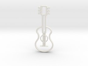 Guitar pendant in White Natural Versatile Plastic