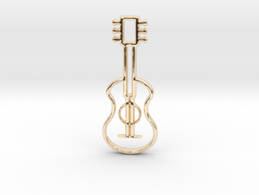 Guitar pendant in 14k Gold Plated Brass