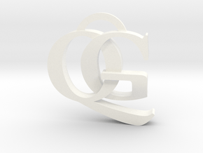 QG Keychain in White Processed Versatile Plastic