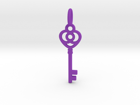 Key Pendant in Purple Processed Versatile Plastic