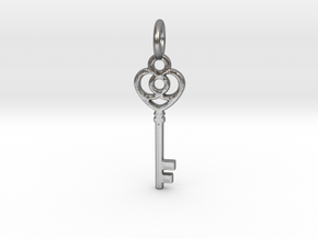 Key Pendant in Natural Silver