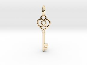 Key Pendant in 14k Gold Plated Brass
