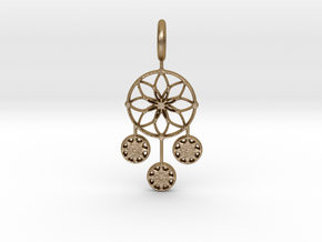 Circle Alpha Pendant in Polished Gold Steel
