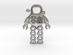 Mars Robot Pendant in Natural Silver