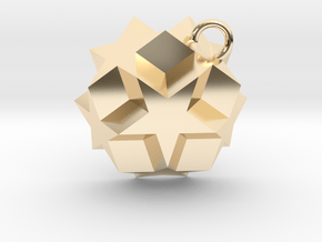 Dodecadodecahedron Charm in 14k Gold Plated Brass