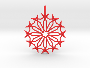 Star No.2 Pendant in Red Processed Versatile Plastic