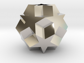Dodecadodecahedron in Rhodium Plated Brass