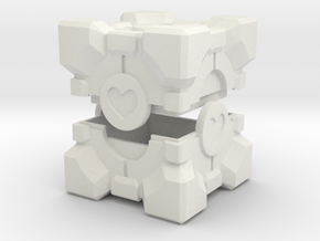 Companion Cube Box in White Natural Versatile Plastic