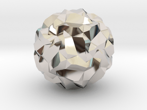 Stellated Pentagonal Hexecontahedron in Rhodium Plated Brass