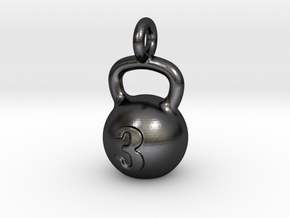 Kettlebell Tiny Tiny Little Earring in Polished and Bronzed Black Steel