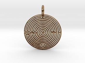 Maze Pendant in Natural Brass