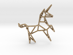 Unicorn Pendant in Polished Gold Steel