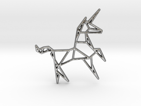 Unicorn Pendant in Natural Silver