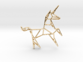 Unicorn Pendant in 14k Gold Plated Brass