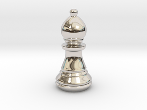 Chess Set Bishop in Rhodium Plated Brass