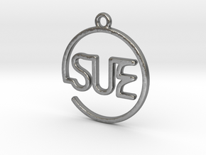 SUE First Name Pendant in Natural Silver