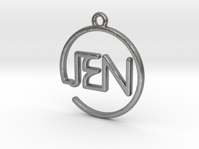 JEN First Name Pendant in Natural Silver