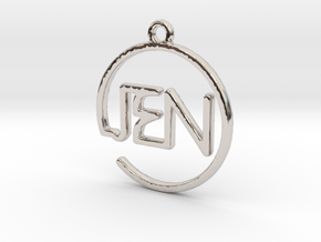JEN First Name Pendant in Platinum