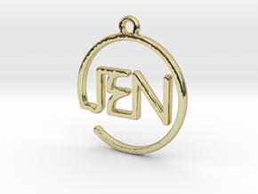 JEN First Name Pendant in 18k Gold Plated Brass