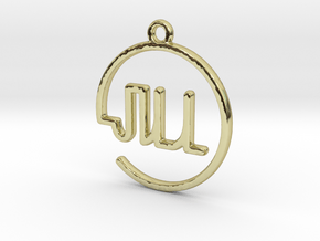 JILL First Name Pendant in 18k Gold Plated Brass