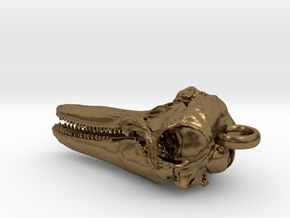Dolphin Skull Pendant  in Natural Bronze