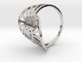 Nautilus Ring Size 6 in Rhodium Plated Brass