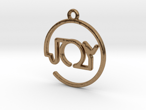 JOY First Name Pendant in Natural Brass