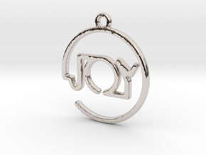 JOY First Name Pendant in Rhodium Plated Brass