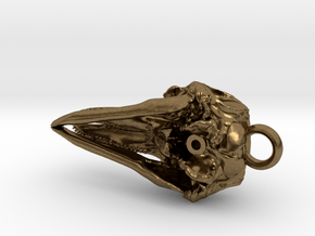 Dolphin Skull Pendant in Natural Bronze